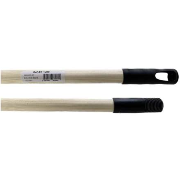 Manche Balai Bois 130Cm | Embout Plastique à Pas de Vis Français