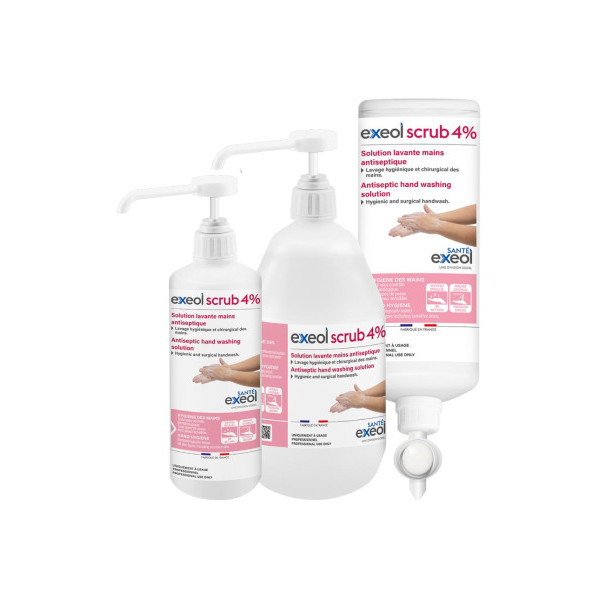 Exeol Scrub 4 % – Solution lavante antiseptique