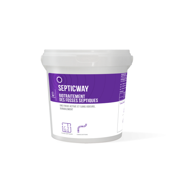 Septicway Doses – Biotraitement des fosses septiques – Pot de 12 doses de 80 g